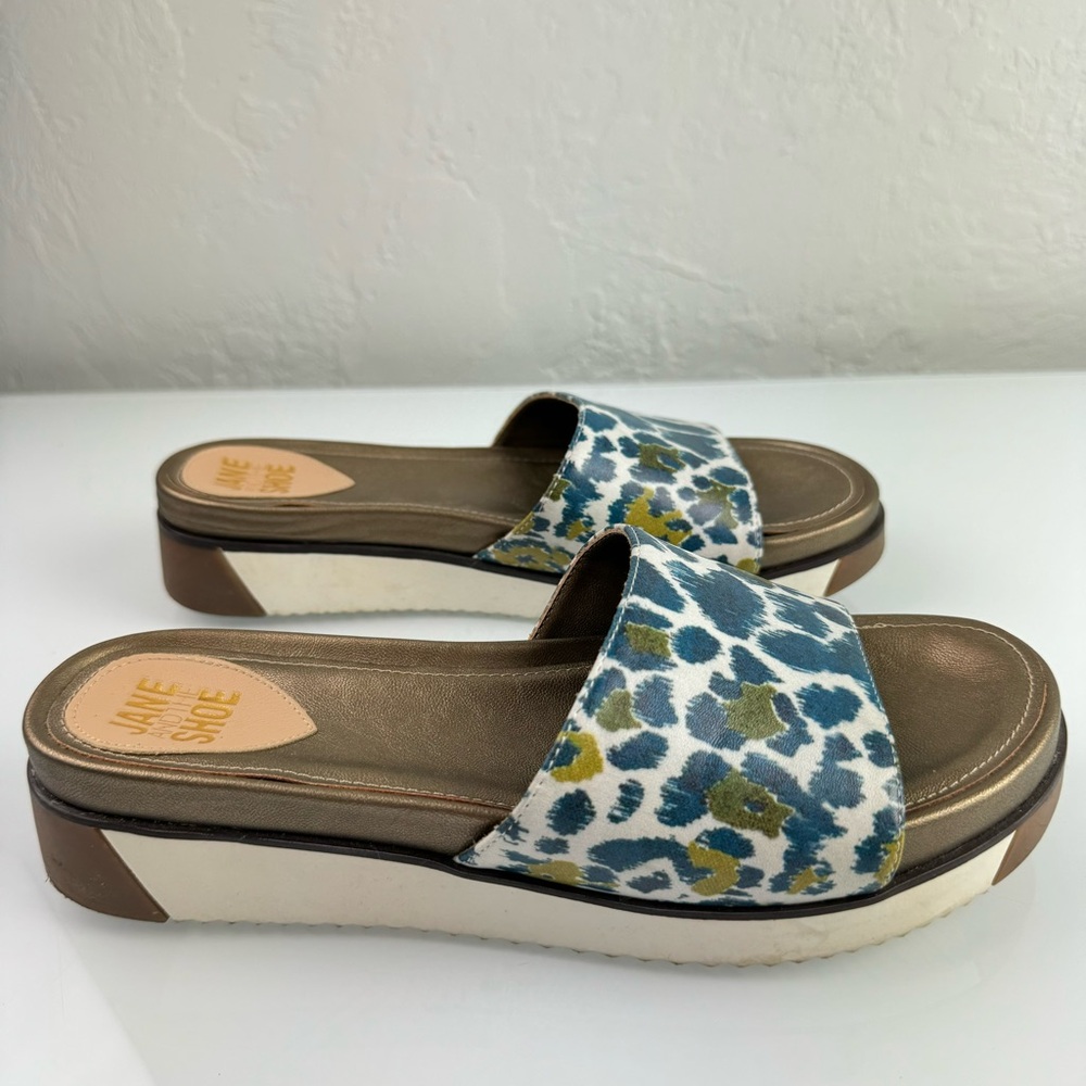 Jane And The Shoe Sandals Slides Slip On Shoes Hannah Platform Leopard Cheetah